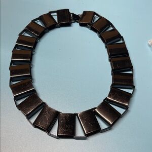 Aldo Black Chunky Metal Link Collar Necklace.